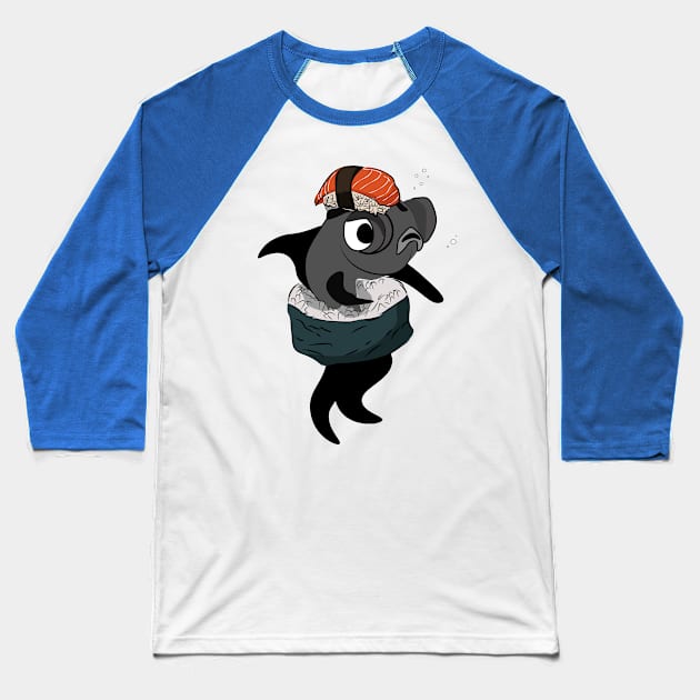 Black Moor Goldfish in Sushi Cosplay Baseball T-Shirt by vixfx